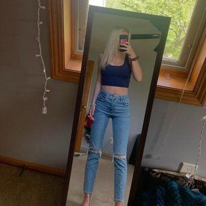 Forever 21 Navy Blue Crop Top